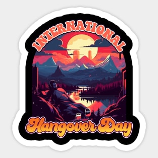 I Survived International Hangover Day August 6 Design Sticker